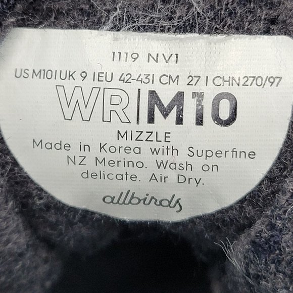 All Birds Men's Wool Dasher Mizzles Black Running Shoes 119NV1 US Size 10 - Picture 8 of 8